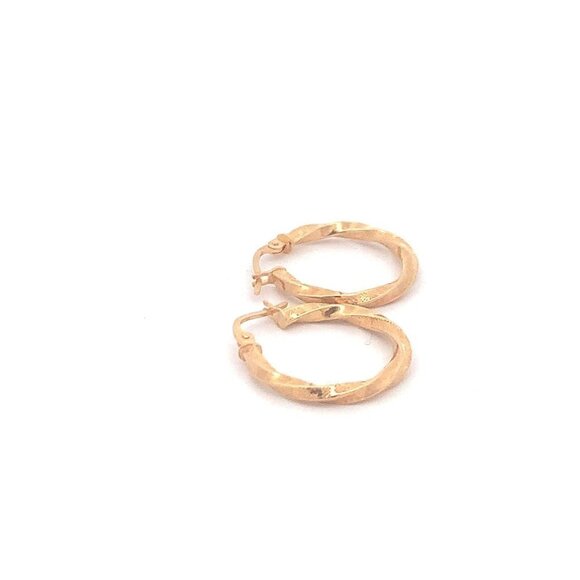 18K Yellow Gold Earrings Hoops Small 1.20 grams - Picture 10 of 13